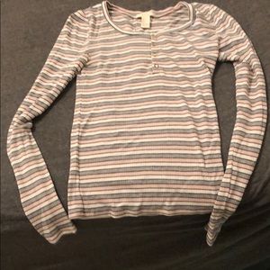 long sleep striped shirt